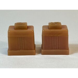 VTG Carvanite Art Deco Pink Column Push Salt Pepper Shakers Los Angeles